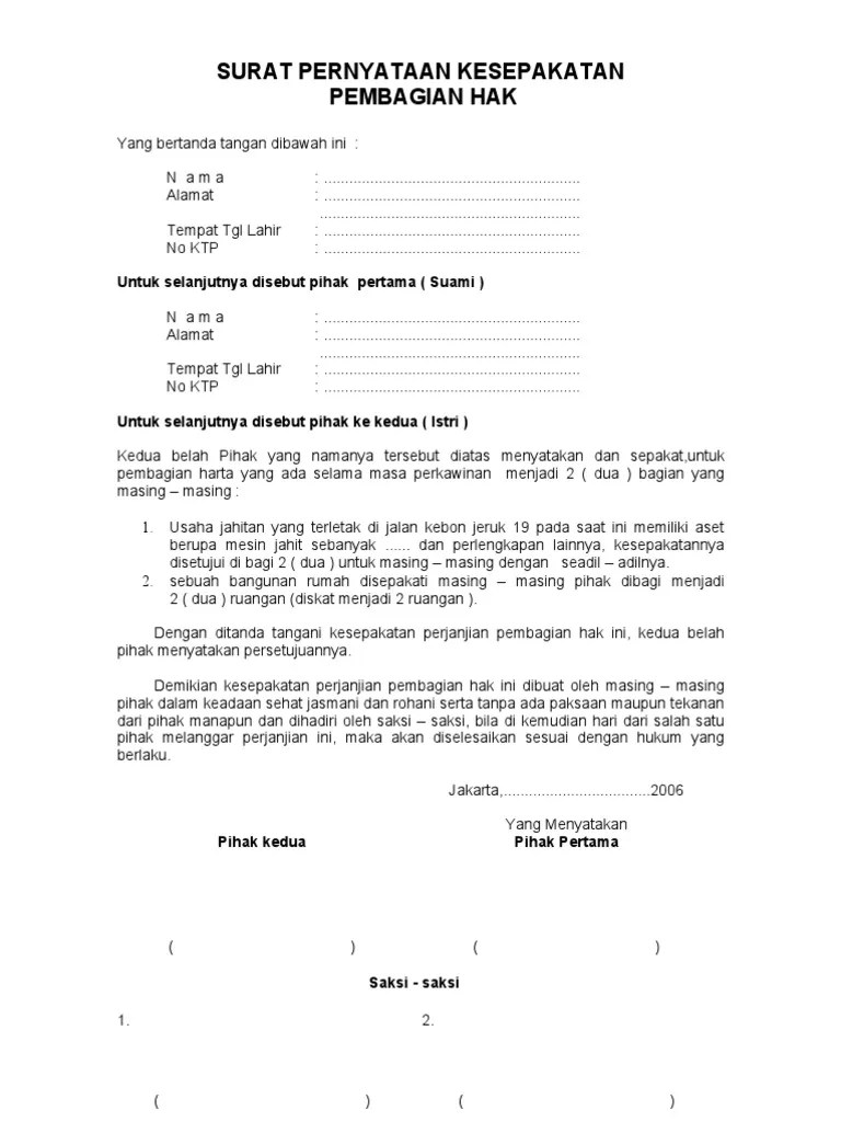 Sebagain besar instansi memberikan contoh surat pernyataan yang harus kamu buat, isinya tidak boleh berubah, kecuali menambhakan data diri, dan tanda tanganmu saja. Contoh Surat Pernyataan Harta Gono Gini - Kimcil I