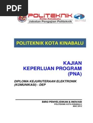 Jalan politeknik, menggatal, 88450 kota kinabalu, sabah. Program Need Analysis Report For Dep Program Pdf