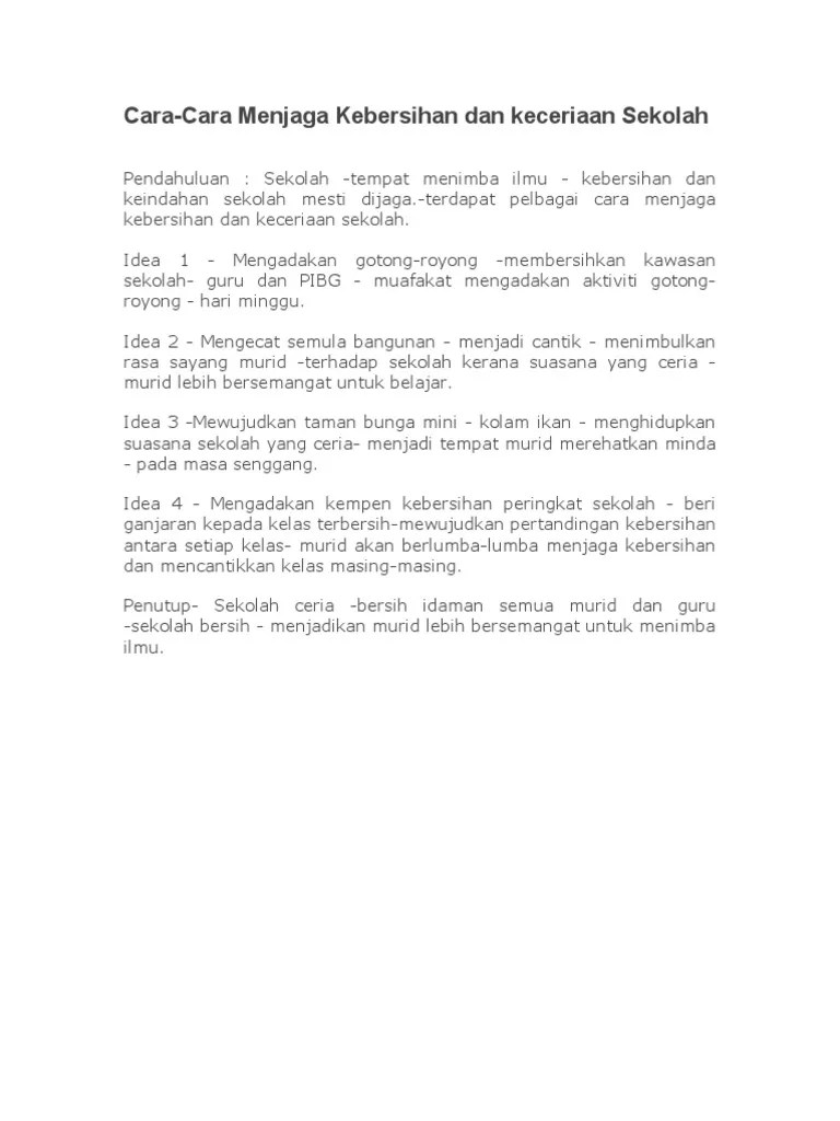 Cara Cara Menjaga Kebersihan Dan Keceriaan Kawasan Rumah - Mulus Mudah Lulus Penulisan Bahasa Melayu Upsr Pib Shopee Malaysia