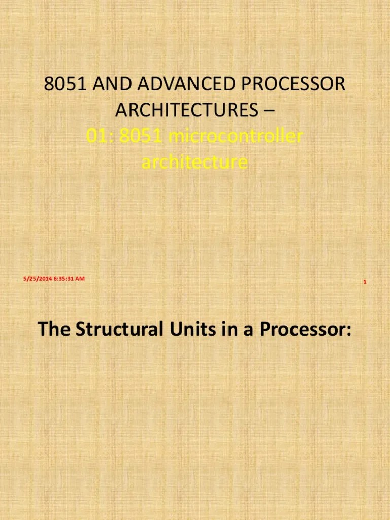 8051 And Advanced Processor | PDF | Microcontroller | Central ...