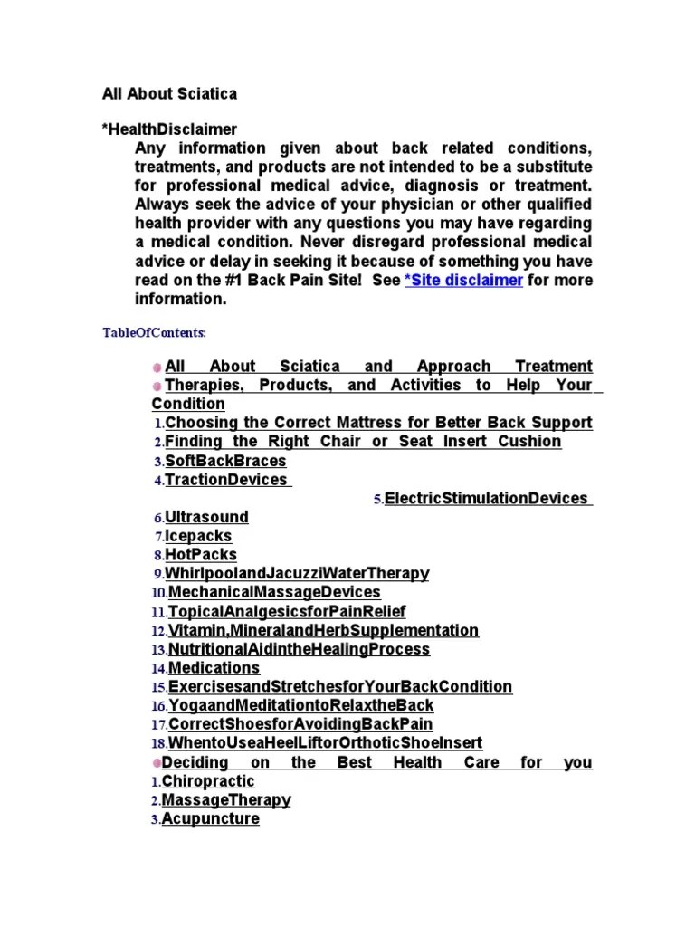 All About Sciatica | PDF | Chiropractic | Clinical Medicine