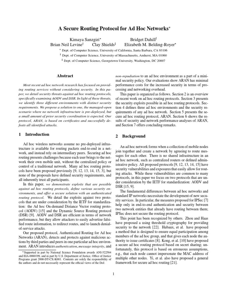 Routing Protocol For Ad Hoc | PDF | Routing | Wireless Ad Hoc Network