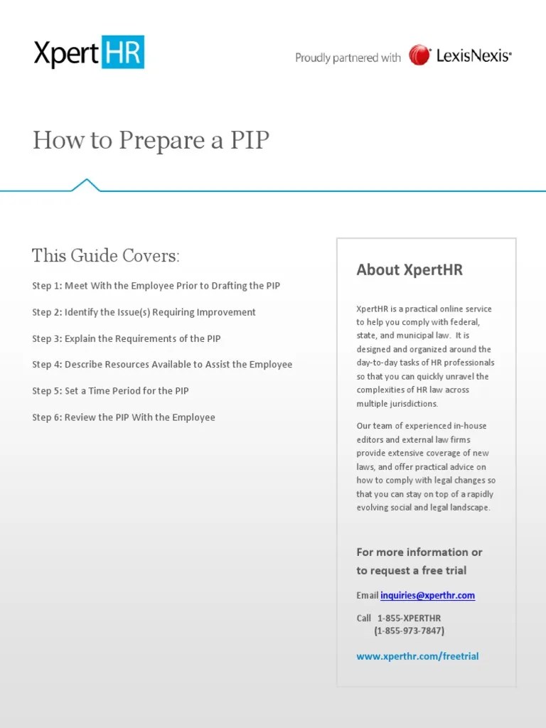 How To Prepare A PIP: This Guide Covers | PDF | Employment | Government