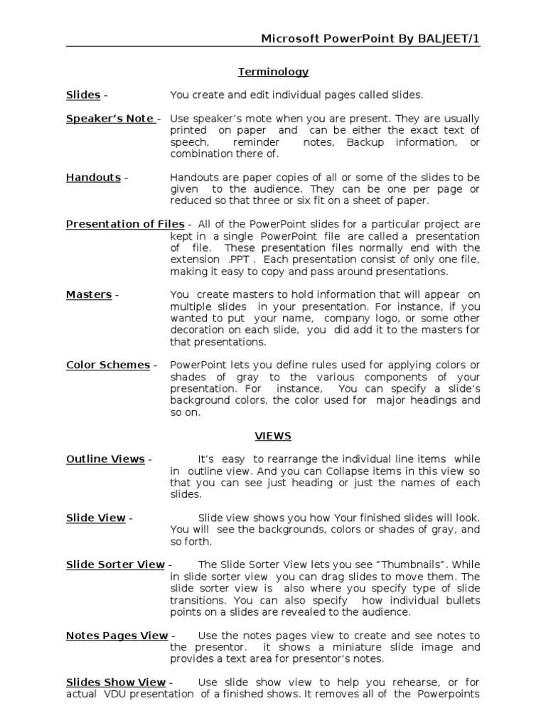 MS Power Point | PDF | Microsoft Power Point | Software