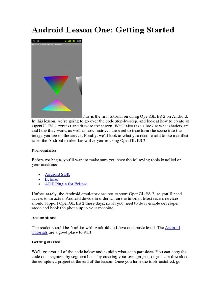 Android OpenGL 2.0.pdf | Shader | Computer Graphics