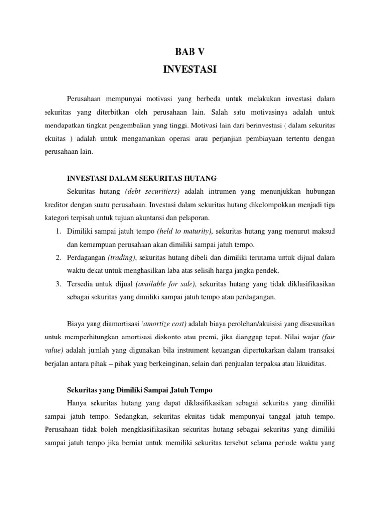 Contoh Soal Investasi Dalam Sekuritas Hutang - Berbagi Contoh Soal