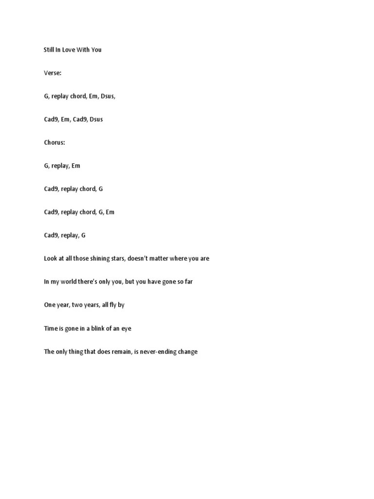 Tong hua fairy tale chords by michael wong with guitar chords and tabs. Still In Love With You Guitar Chords Song Structure Pop Songs