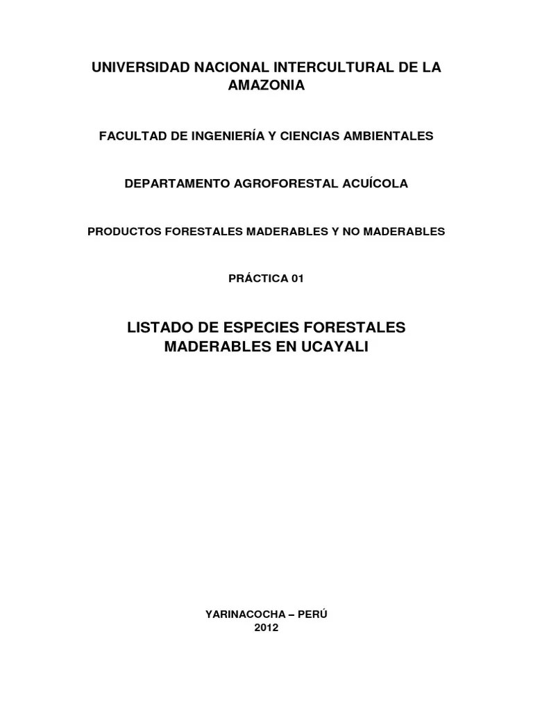 Especies Forestales Maderables | PDF | Los Bosques | Papel