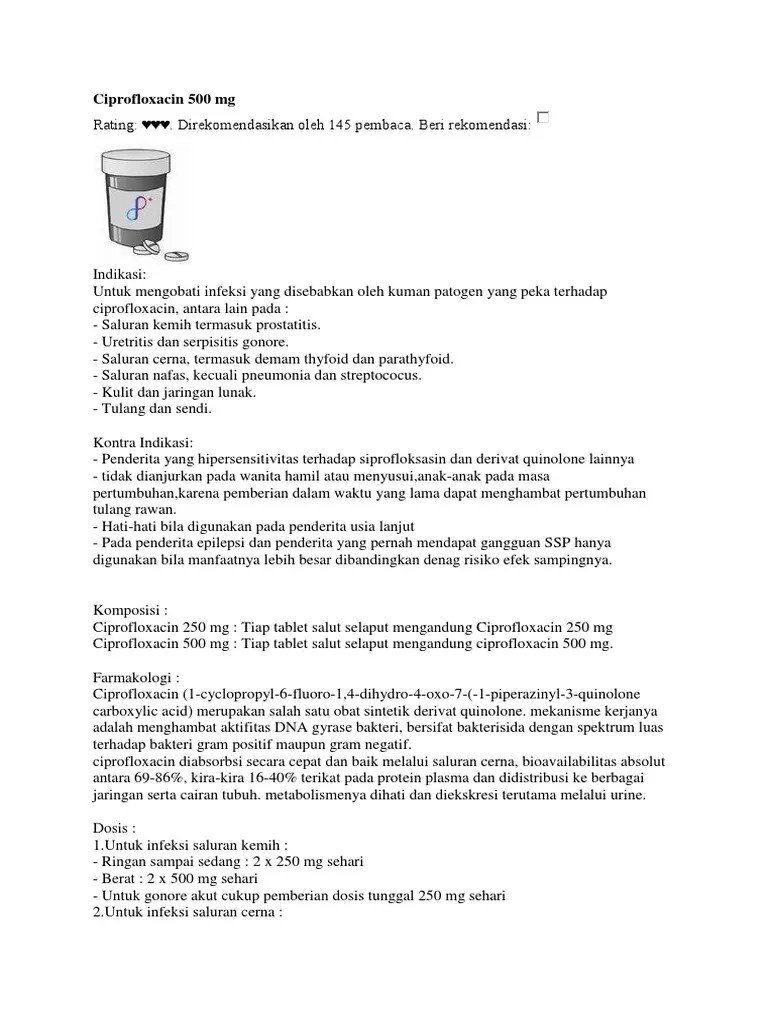 Ciprofloxacin 500 MG Digunakan Pada Penderita Dana-Lain-Lain | PDF