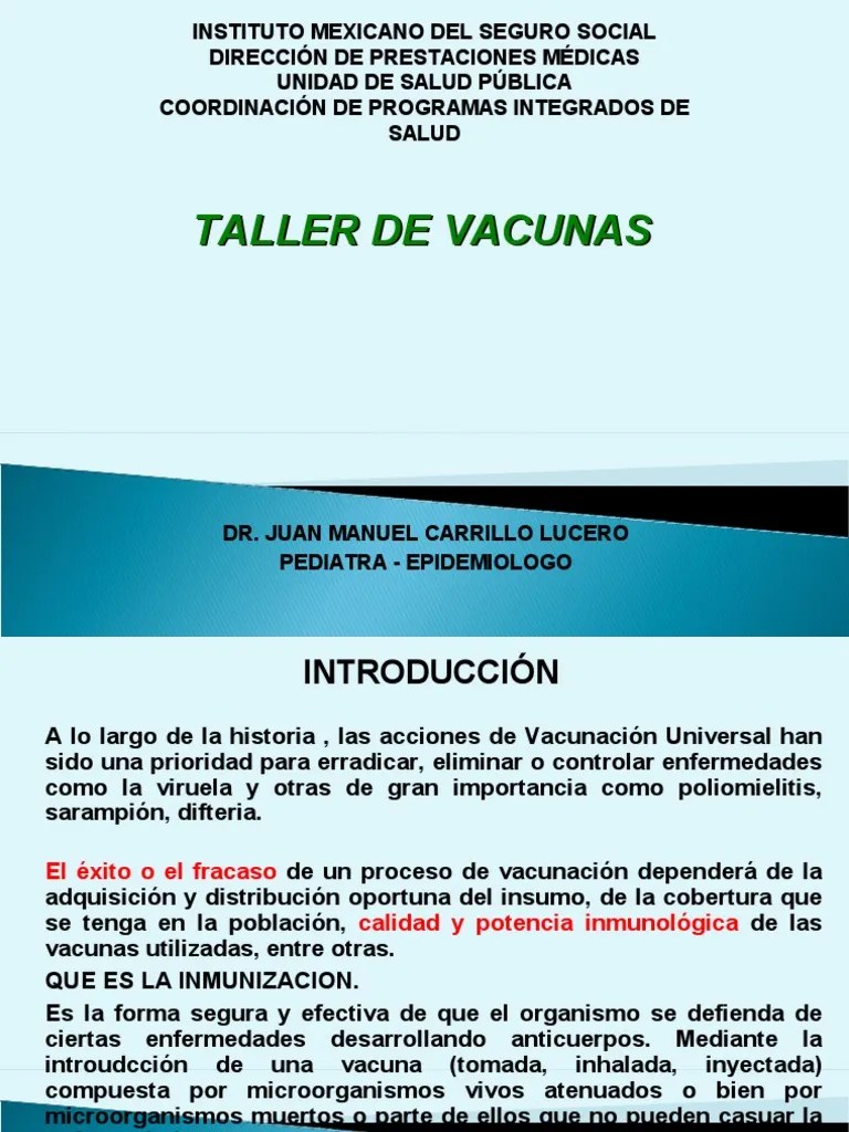 Taller De Vacunas | PDF | Vacunas | Epidemiología
