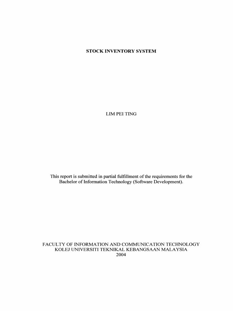 Stock Inventory System | PDF