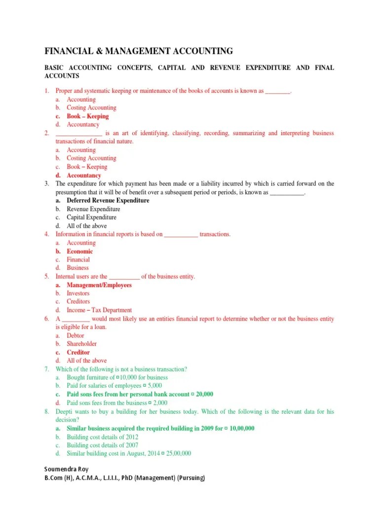 Financial And Management Accounting | PDF | Debits And Credits ...