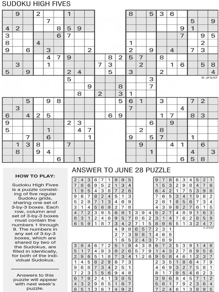 printable sudoku high five july 5 pdf design of experiments abstract strategy games