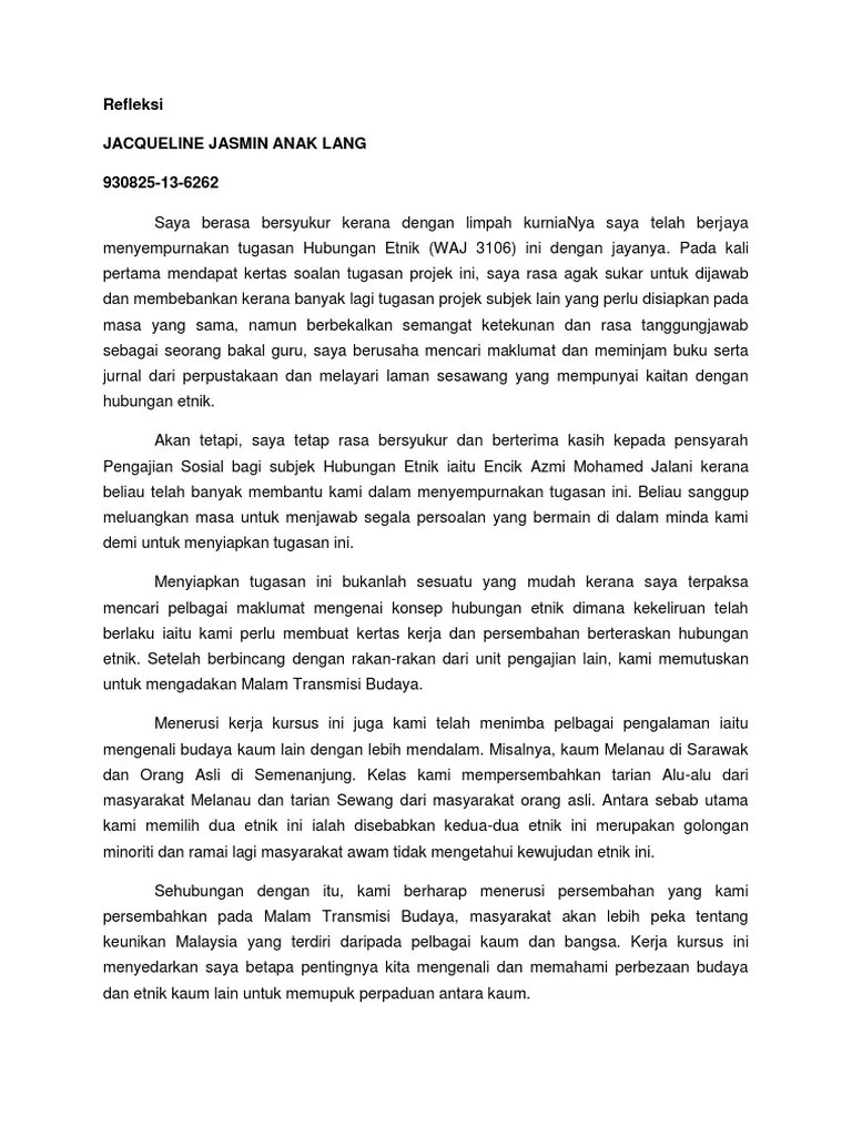 Refleksi Hubungan Etnik Pdf