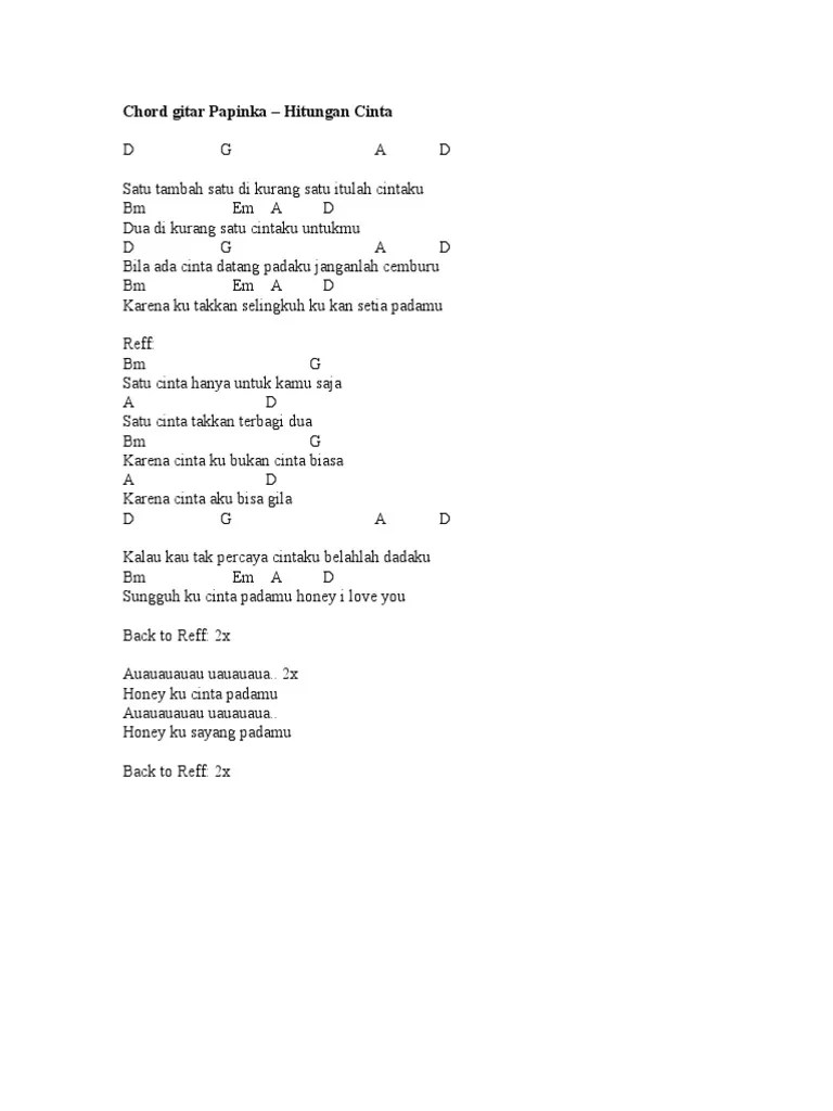 Tapi kau juga memberi luka. Chord Gitar Papinka Pdf