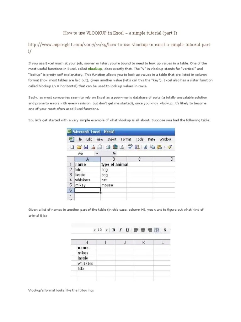 How To Use VLOOKUP In Excel | PDF | Computer Data | Areas Of Computer ...