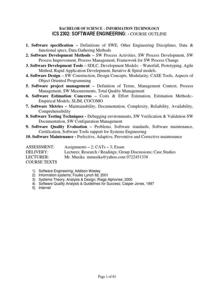 Software Engineering Notes | PDF | Software Development Process | Business Process