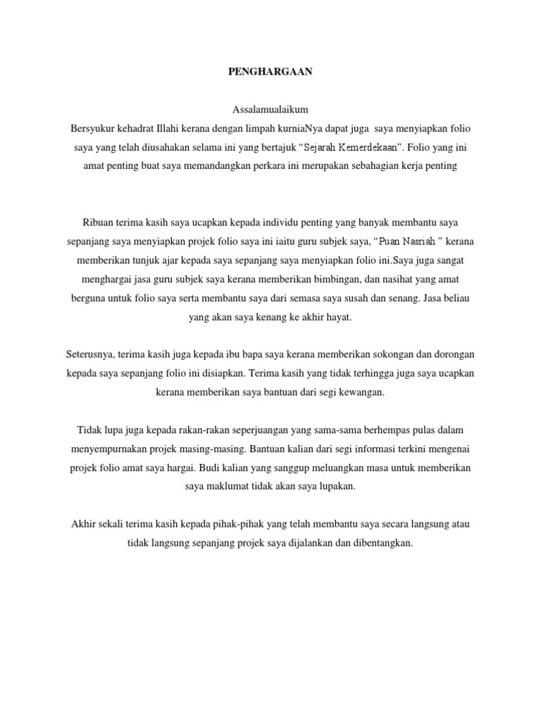 Contoh hasil kajian kerja kursus geografi tingkatan 2. Contoh Penghargaan Folio Pdf
