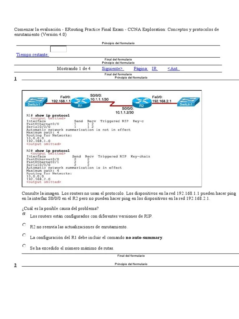 Examen Practico Ccna 2-1 PDF | PDF | Enrutador (Computación ...