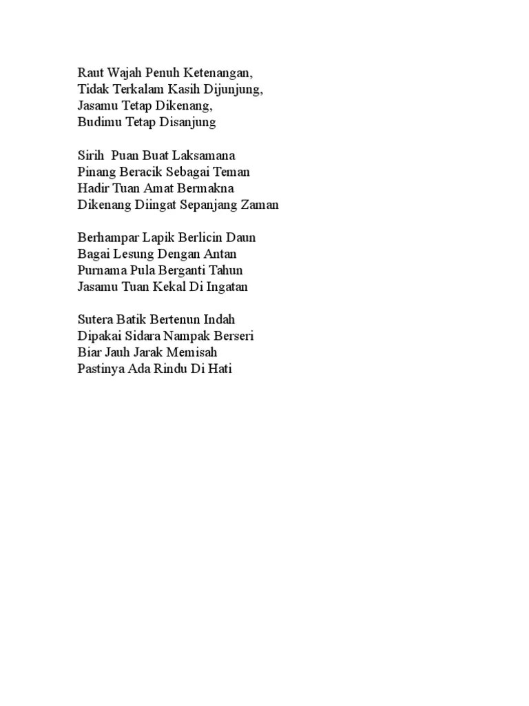 Telus kata buat anak dara. Pantun Perpisahan Pdf
