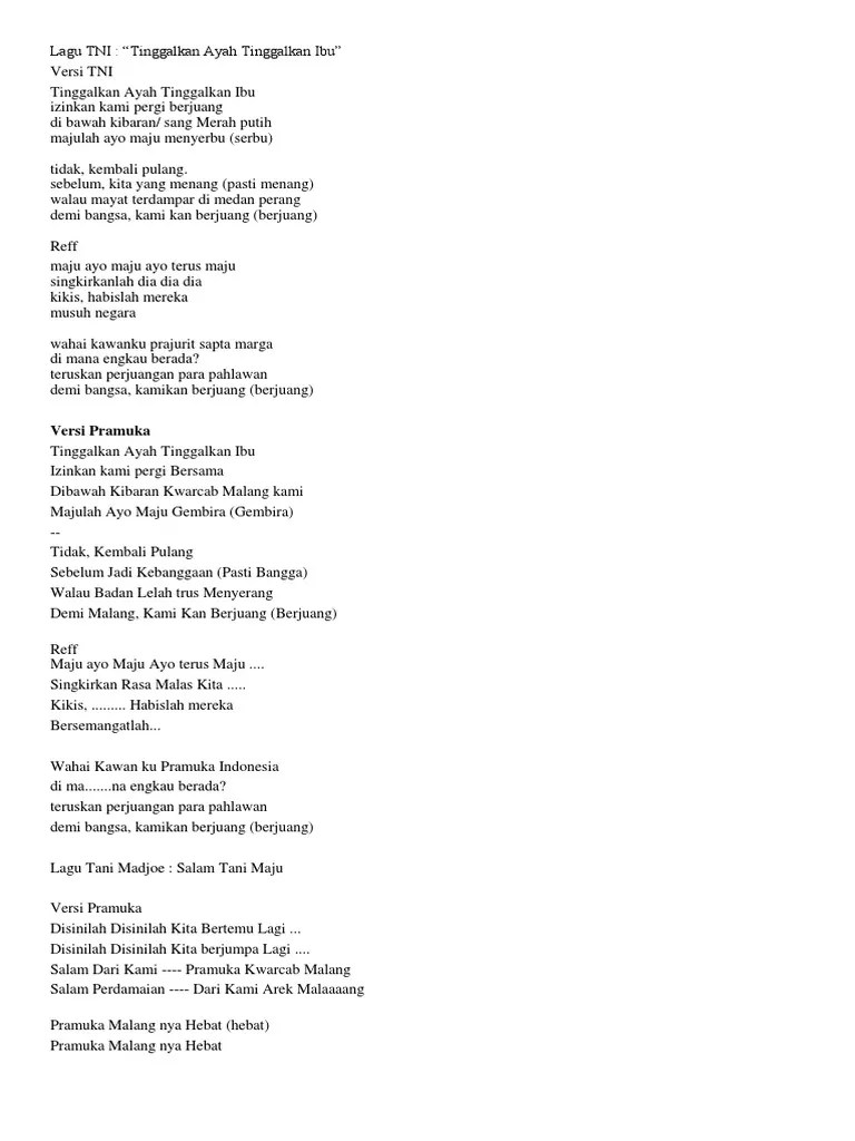 Saya sendiri selaku admin blog . Lagu Yel Yel Pramuka Pdf