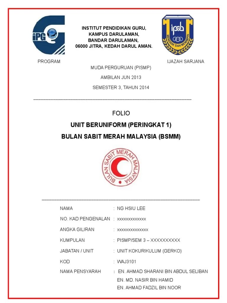 Contoh folio muka depan contoh atr. Contoh Muka Surat Depan Folio Bsmm Pdf