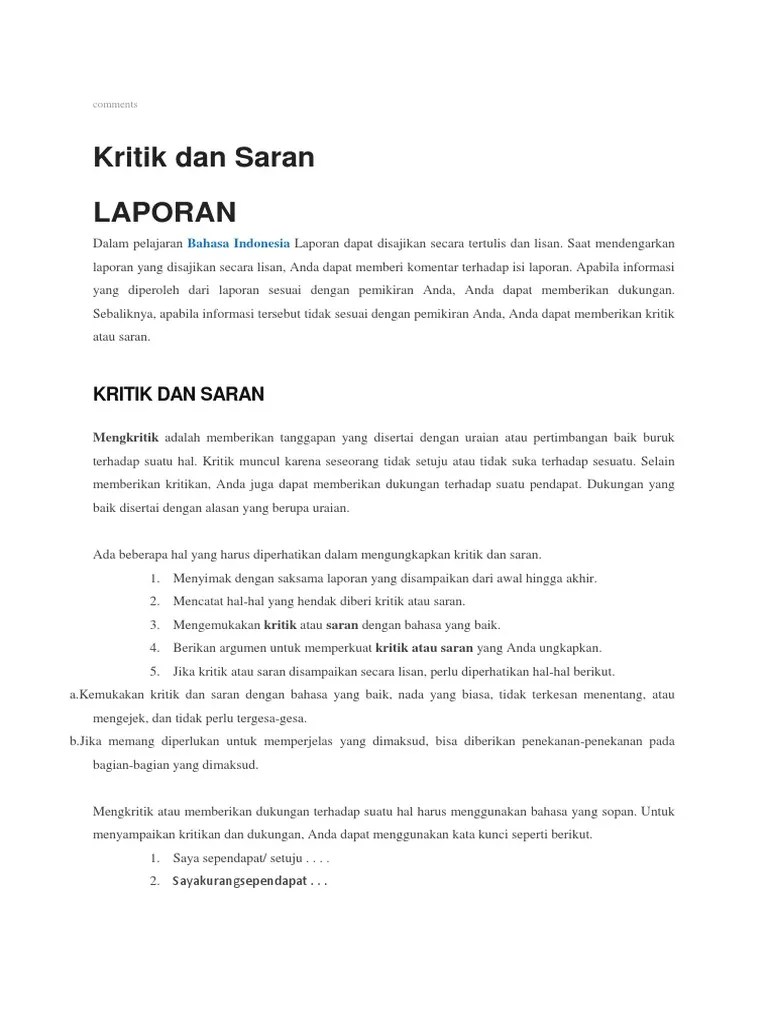 Contoh Kesimpulan Proposal - Contoh Kritik Dan Saran Dalam Laporan - Barisan Contoh