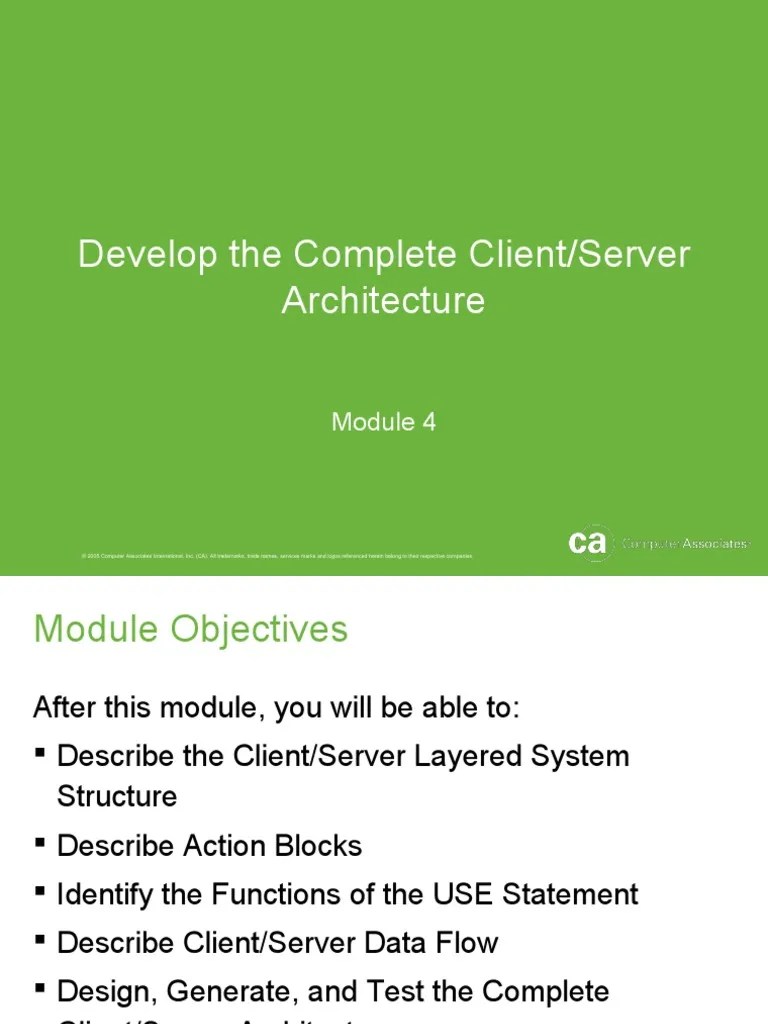 Develop The Complete Client/Server Architecture | PDF | Client–Server ...