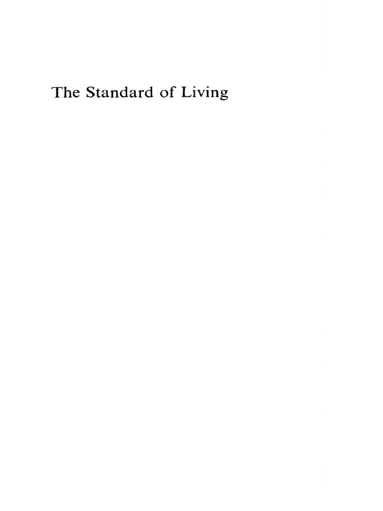The Standard Of Living 1989 | PDF | Utility | Utilitarianism