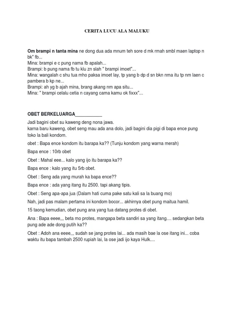 Cerita Lucu Ala Maluku | PDF