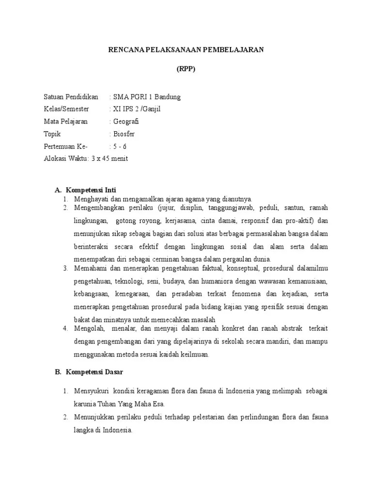 Untuk mencapai kompetensi bidang geografi pada abad xxi, kurikulum 2013 telah mempertimbangkan berbagai tuntutan, masalah, dan harapan bangsa . Rpp Geografi Kelas Xi Pdf
