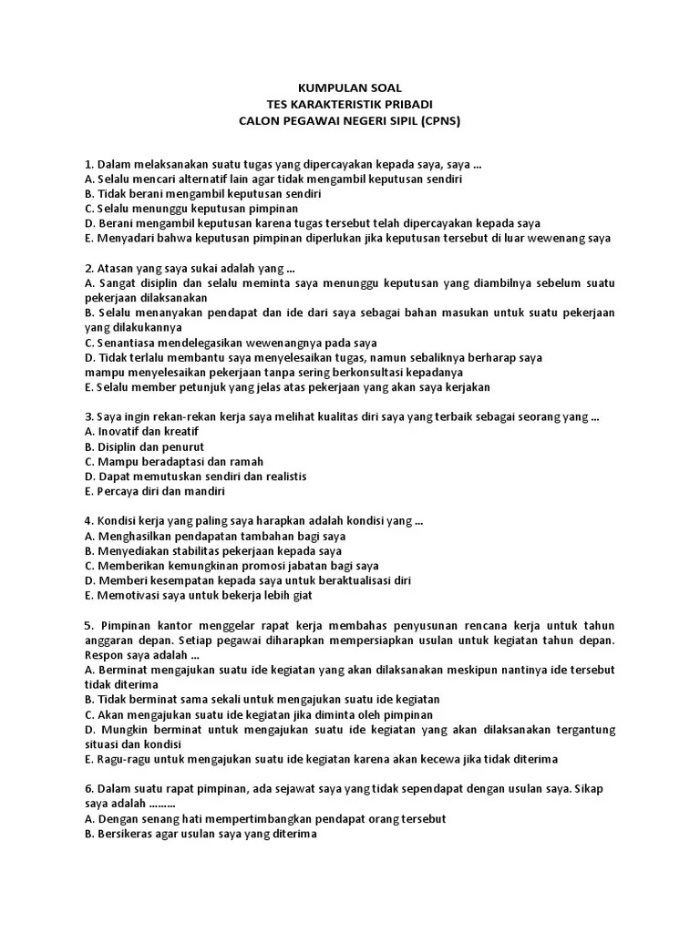 Pelamar cpns 2019 dari hari ke … 18 Contoh Soal Tkp Cpns Dan Pembahasan Contoh Soal Terbaru