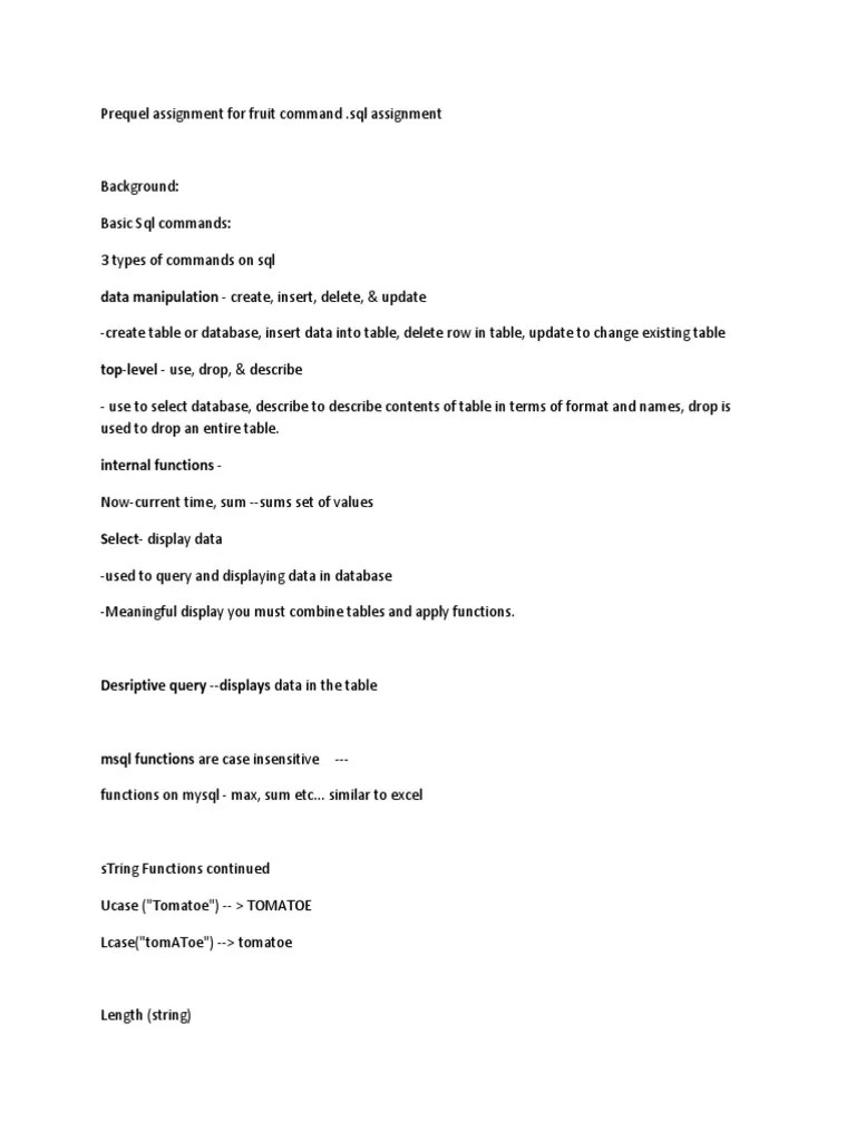 Mysql Notes | PDF | Sql | Databases