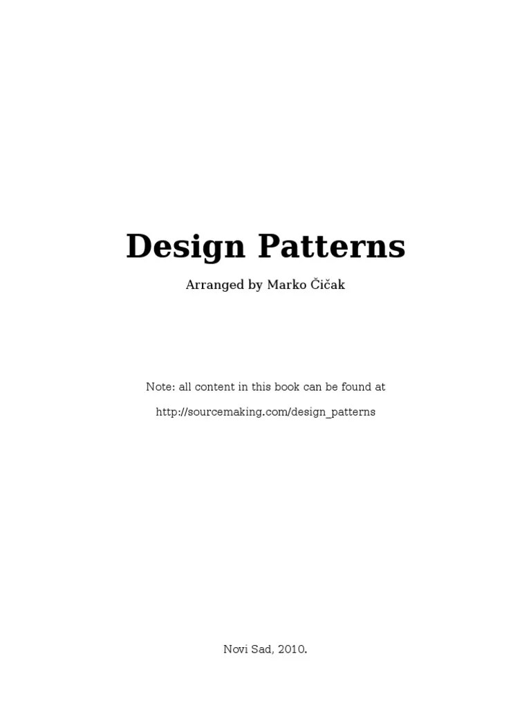 Design Patterns | PDF | Software Design Pattern | Method (Computer ...