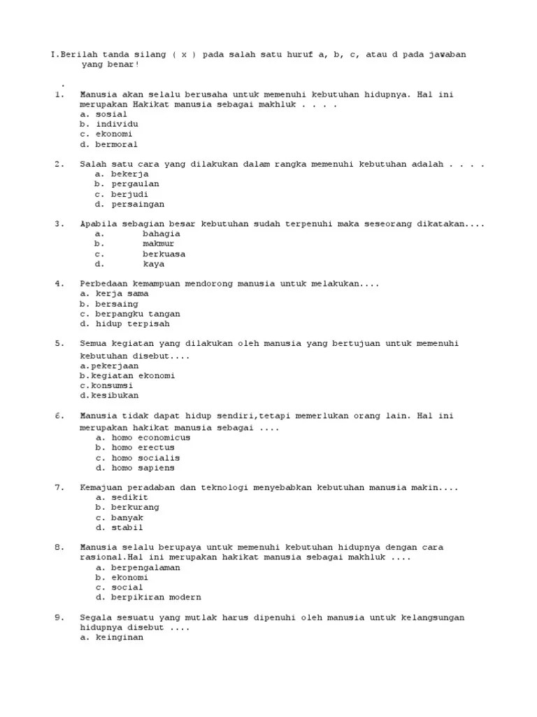Materi ekonomi sma kelas 10 dan soal ekonomi sma kelas 10 edutore gramedia. Soal Ekonomi Kelas 7 Pdf