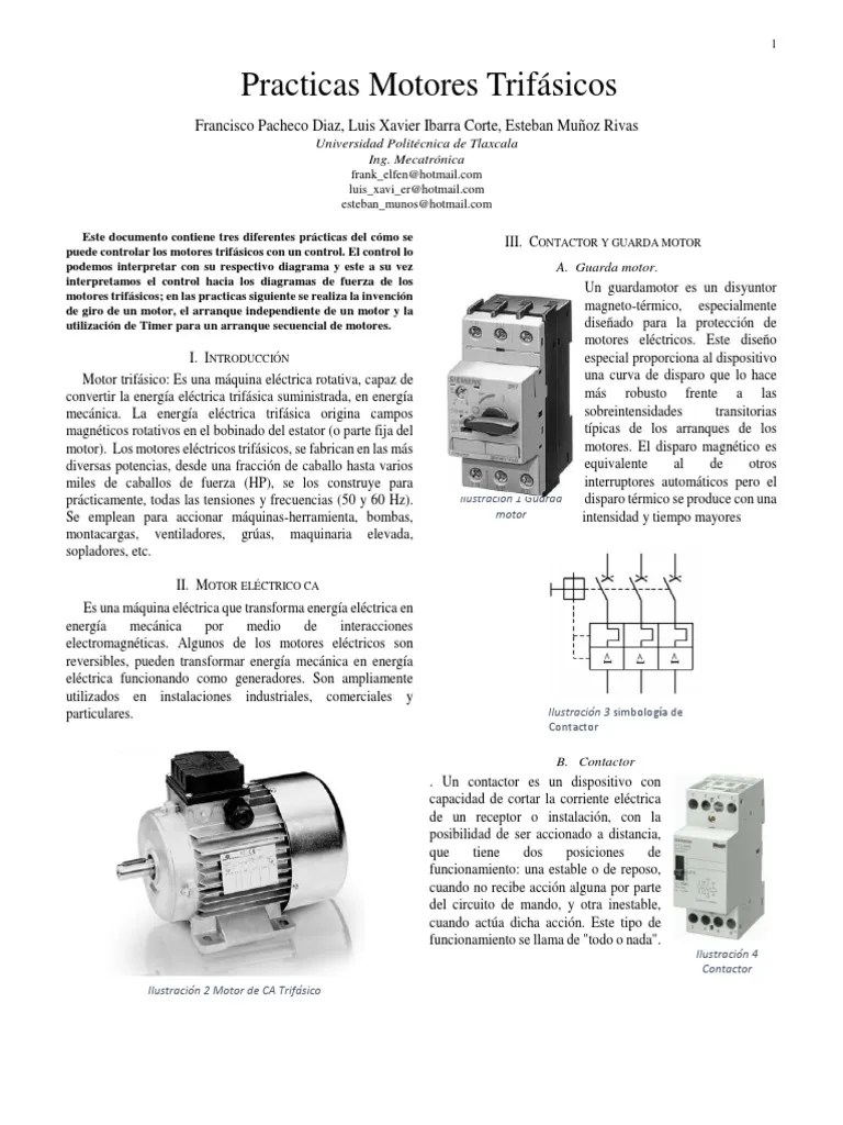 Practicas Motores Trifasicos | PDF | Motor Eléctrico | Equipo Eléctrico