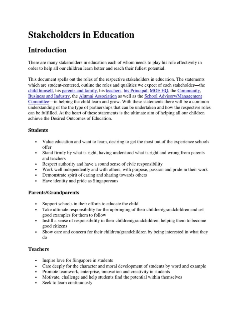 Stakeholders In Education Pdf - Best Colorful Textures in Mobile