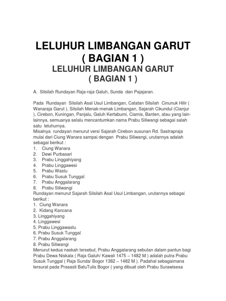 Leluhur Limbangan Garut | PDF