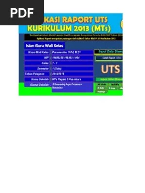 (kegiatan mid semester/penilaian sebelum ujian semester 1). Aplikasi Raport Uts Pdf