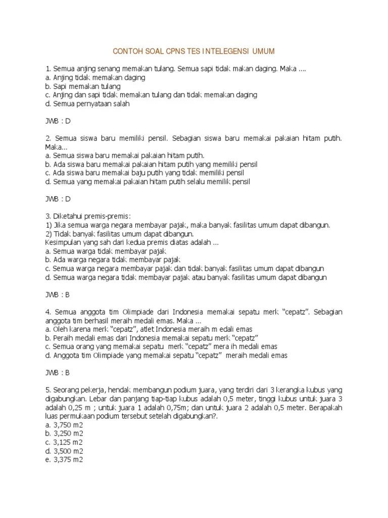 Contoh Soal Tes Cpns Sipir Cute766
