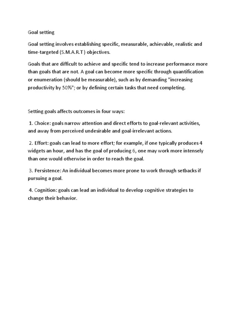 Goal Setting | PDF | Goal Setting | Goal