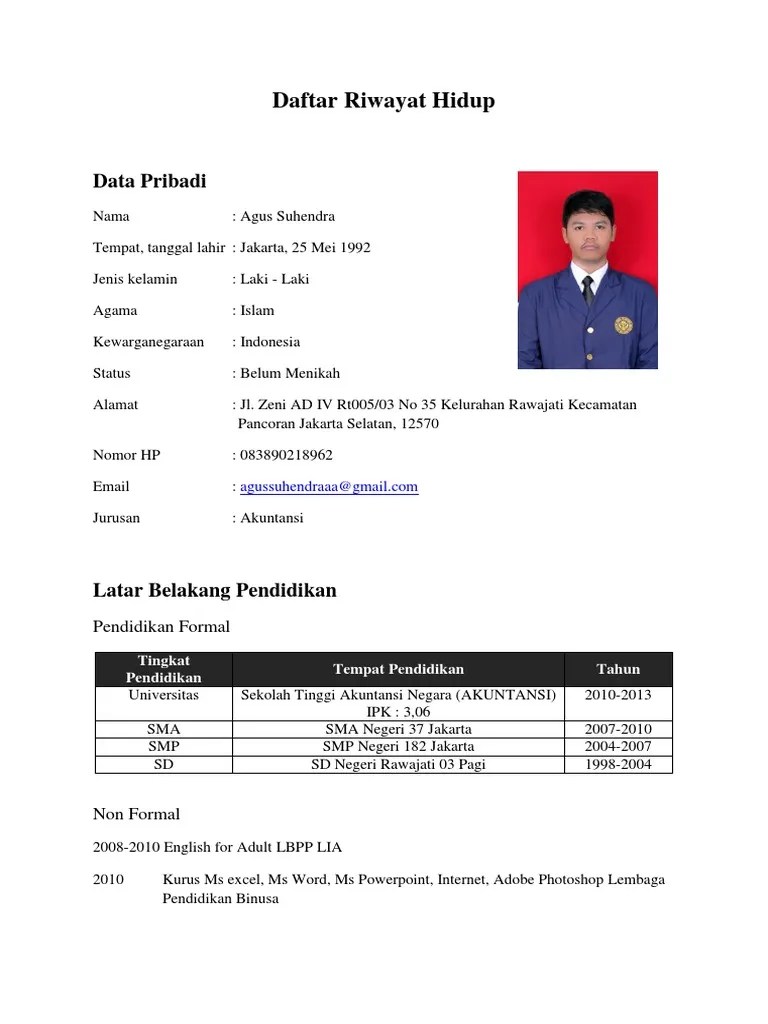 Kumpulan daftar tesis lengkap pdf. Daftar Riwayat Hidup Pdf