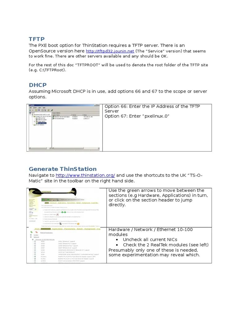 ThinStation Thin Client Setup - 0.1 | Download Free PDF | Internet Protocols ...
