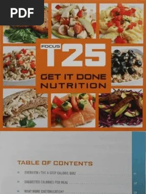 Document includes user manual t25 (). T25 Nutrition Guide Pdf