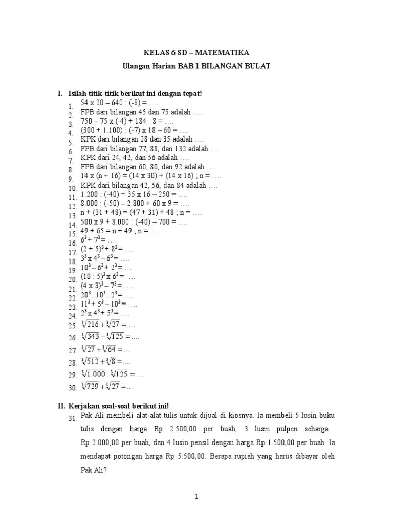 We did not find results for: Soal Matematika Kelas 6 Sd Semester i Bilangan Bulat