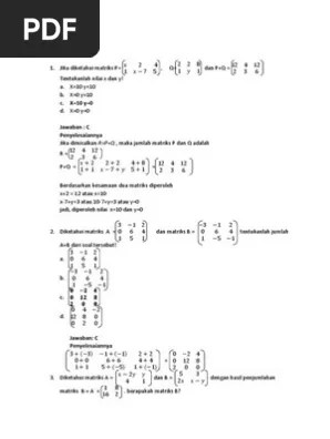 Yuk Cek Contoh Soal Dan Pembahasan Definisi Matriks [Terbaru] 