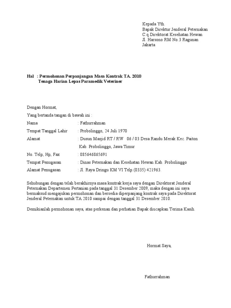 1) surat penawaran permohonan perpanjangan kontrak katalog (format terdapat dalam dokumen. Perpanjangan Kontrak Pdf