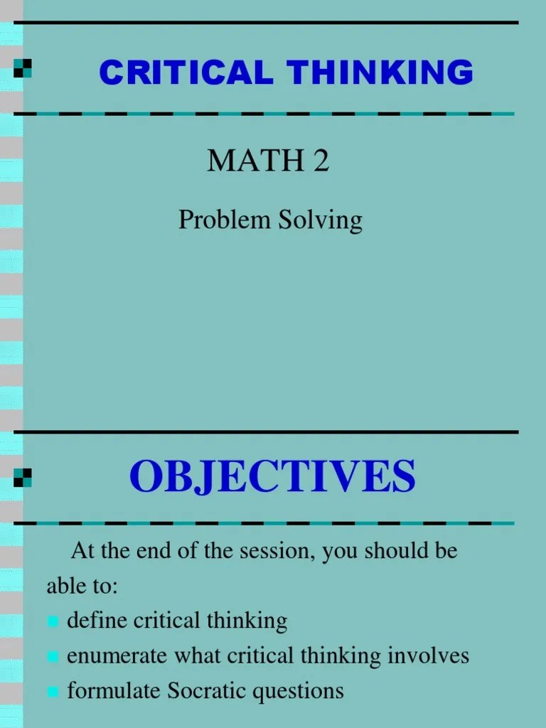 Critical Thinking | PDF | Critical Thinking | Reason