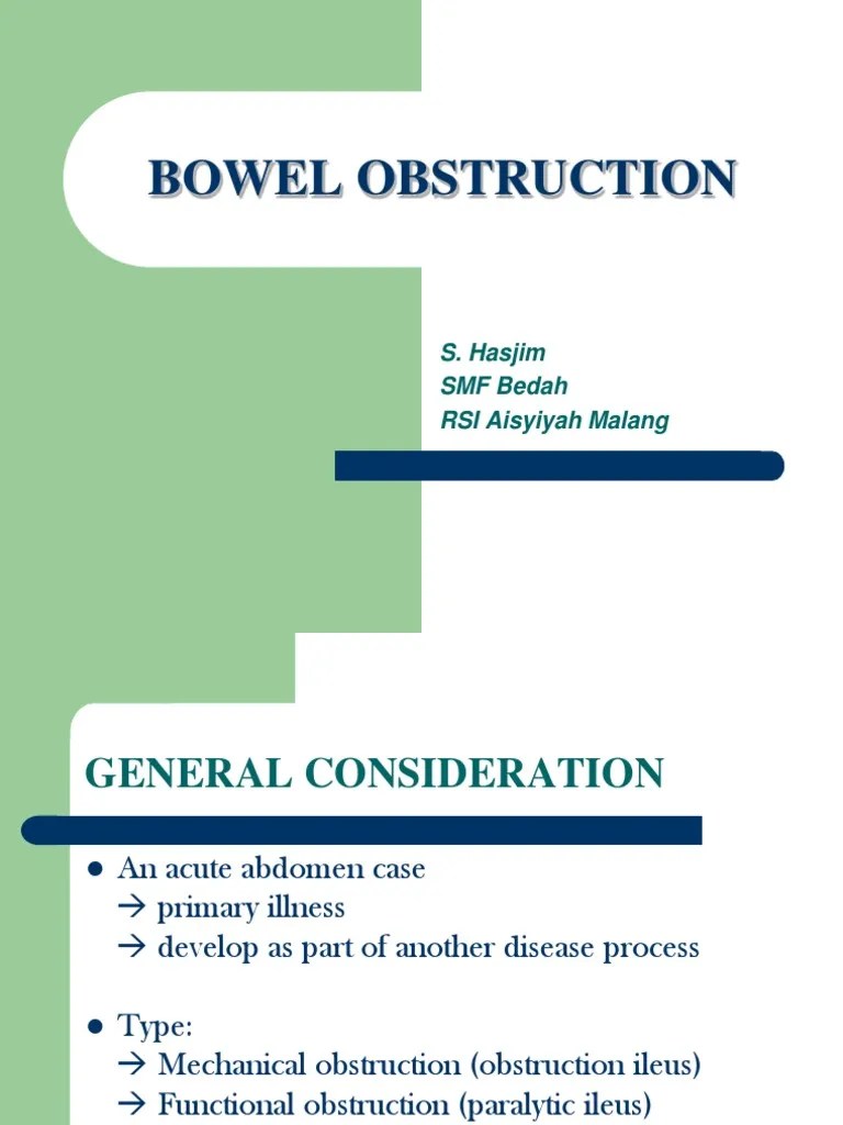Bowel Obstruction | PDF | Gastroenterology | Digestive System