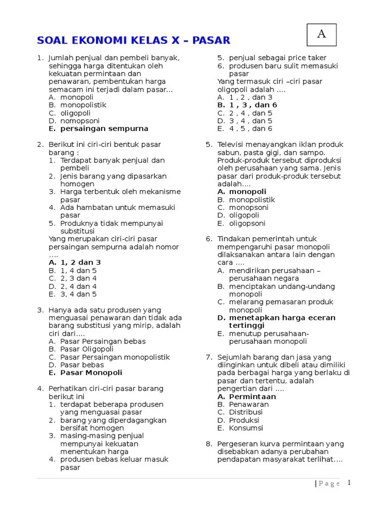 30 Soal Pilihan Ganda Tentang Perpajakan Beserta Jawabannya Jawaban Soal Matematika Ekonomi Inilah contoh soal matematika ekonomi beserta jawabannya.